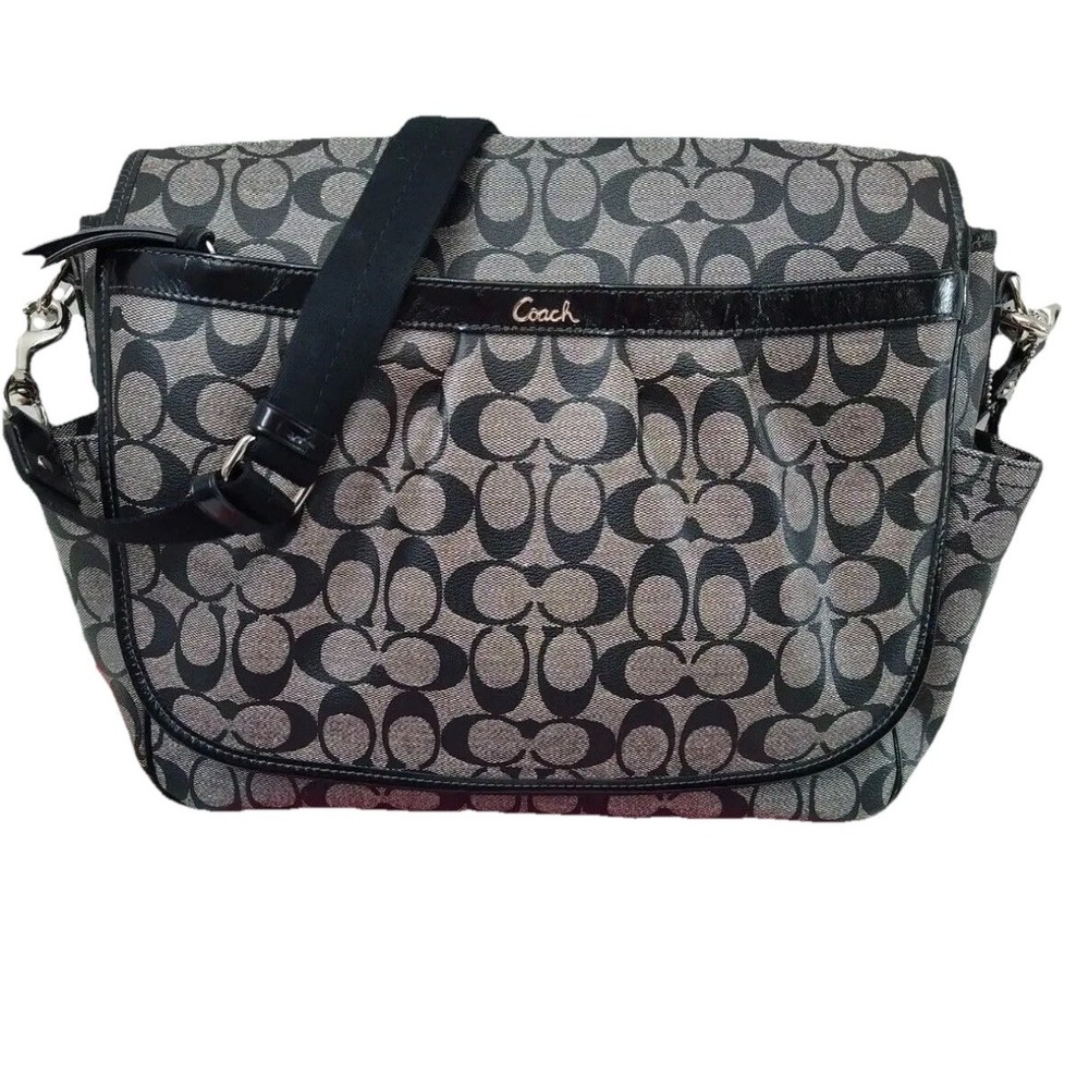 Coach Ashley Signature Coated Canvas Flap Closure Messenger‎ Diaper Shoulder Bag